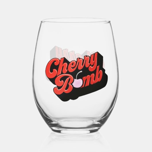 Cherry Bomb Stemless Weinglas Ohne Stiel (Rückseite)