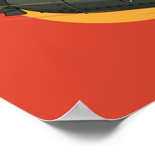 Cherry Bomb WW2 Button Up Girl Poster (Ecke)