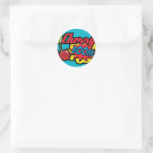 Cherry Boom! Runder Aufkleber (Tasche)