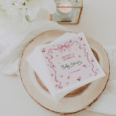 Cherry Bow Baby Shower Serviette