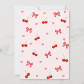 Cherry Bow Birthday Einladung (Rückseite)