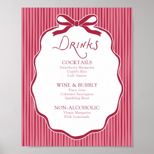 Cherry Bow Frame Drinks Poster (Vorne)