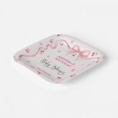 Cherry Bow Girl Baby Shower Pappteller (Gewinkelt)