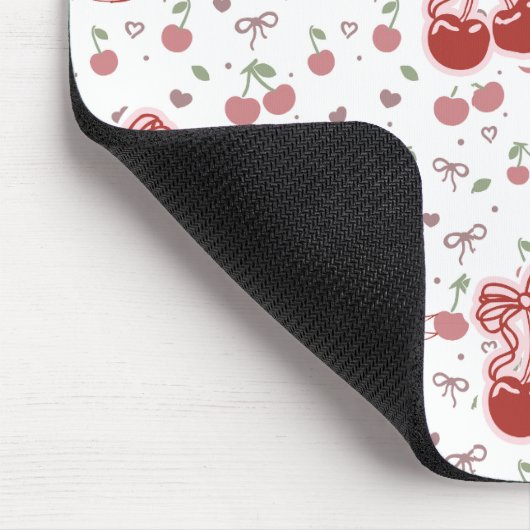 Cherry Bow Mousepad – Cute Desk Acessory (Ecke)