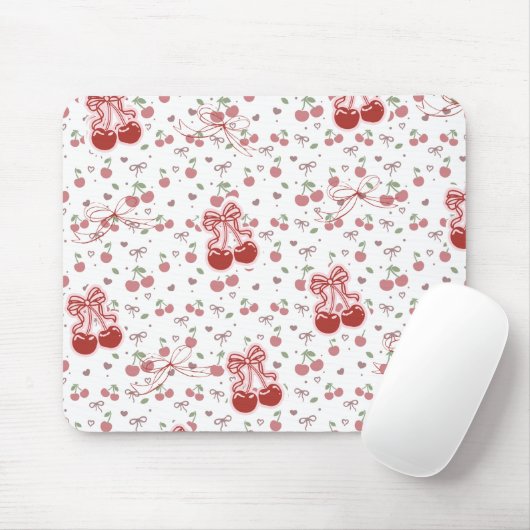 Cherry Bow Mousepad – Cute Desk Acessory (Mit Mouse)