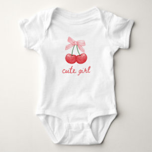 Cherry Bow Niedlich Girl Design Baby Strampler
