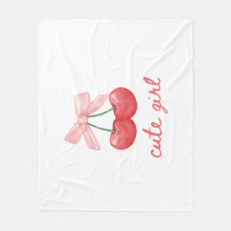Cherry Bow Niedlich Girl Design Fleecedecke