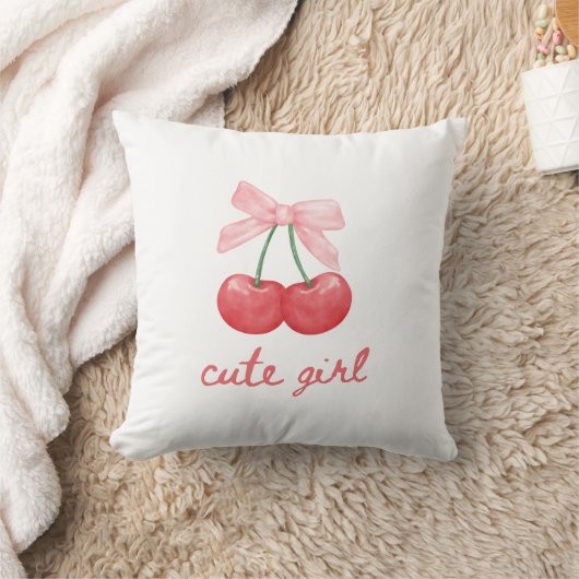 Cherry Bow Niedlich Girl Design Kissen (Decke)