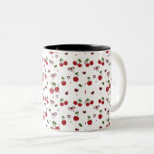 Cherry & Bow Pattern Coffee Mug  Zweifarbige Tasse (VorderseiteRechts)