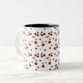 Cherry & Bow Pattern Coffee Mug Zweifarbige Tasse (Vorderseite Links)