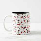 Cherry & Bow Pattern Coffee Mug  Zweifarbige Tasse (Links)