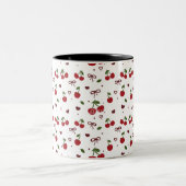 Cherry & Bow Pattern Coffee Mug  Zweifarbige Tasse (Mittel)