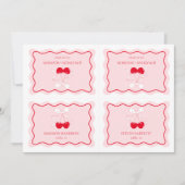 Cherry Bow Red Pink Wedding Name Platzkarte DIY (Vorderseite)