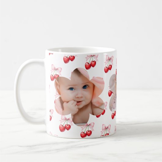 Cherry-bow-Rosa-Foto-Kinder Kaffeetasse (Links)