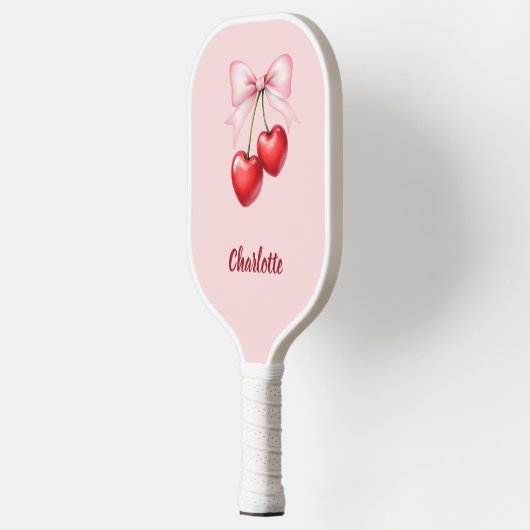 Cherry bow rosa name pickleball schläger (Links)