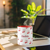 Cherry bow rosa name tasse