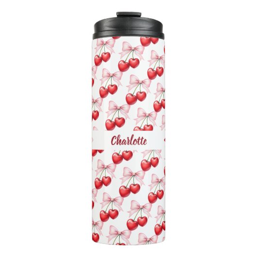 Cherry bow rosa name thermosbecher (Vorderseite)