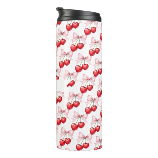 Cherry bow rosa name thermosbecher (Nach rechts gedreht)