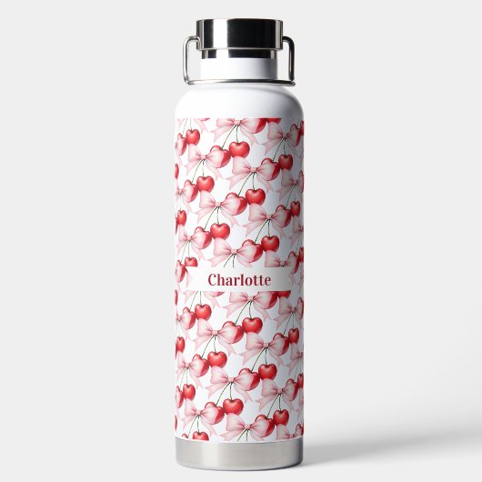 Cherry bow rosa name trinkflasche (Rückseite)