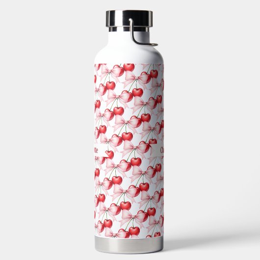 Cherry bow rosa name trinkflasche (links)