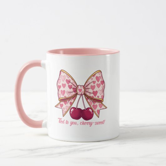 Cherry Bow Valentine’s Day Mug – Cute Kawaii Love  Tasse (Links)