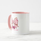 Cherry Bow Valentine’s Day Mug – Cute Kawaii Love  Tasse (Vorderseite Links)