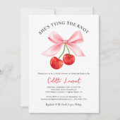 Cherry Bow verbindet das Brautparty des Knotens Einladung (Vorderseite)