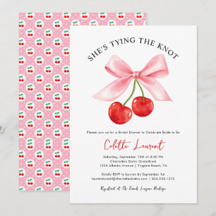 Cherry Bow verbindet das Brautparty des Knotens Einladung