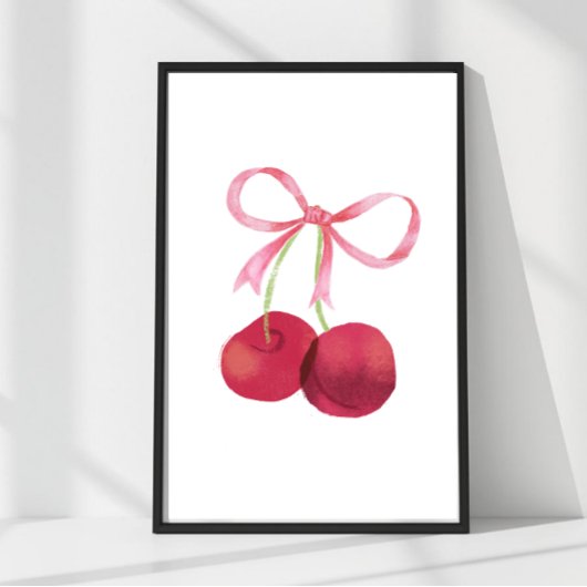 Cherry & Bow Wall Art – 8x12 Poster