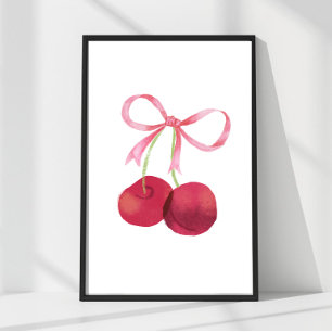 Cherry & Bow Wandkunst – 4x6 Poster