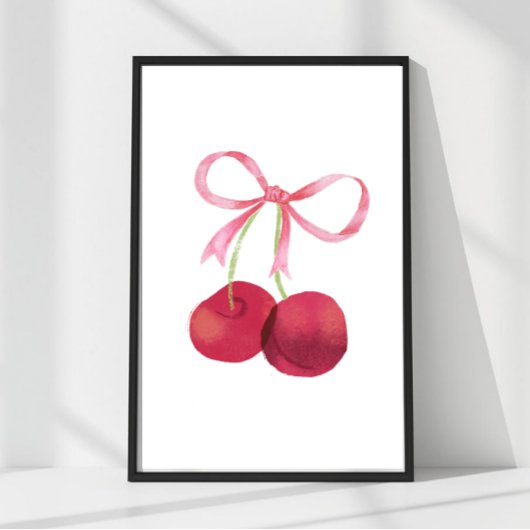 Cherry & Bow Wandkunst – 4x6 Poster