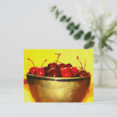 Cherry Bowl Postkarte (Stehend Vorderseite)