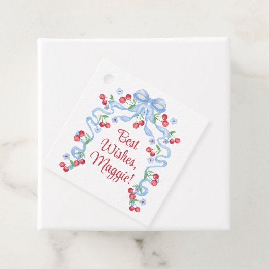 Cherry Bows Watercolor Geschenkanhänger (Beispiel)