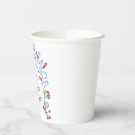 Cherry Bows Watercolor Pappbecher (Links)