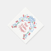 Cherry Bows Watercolor Serviette (Ecke)