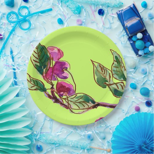 Cherry Branch on Green by Linandara Pappteller (Party)