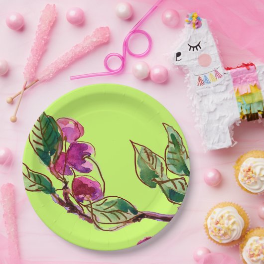 Cherry Branch on Green by Linandara Pappteller (Party)