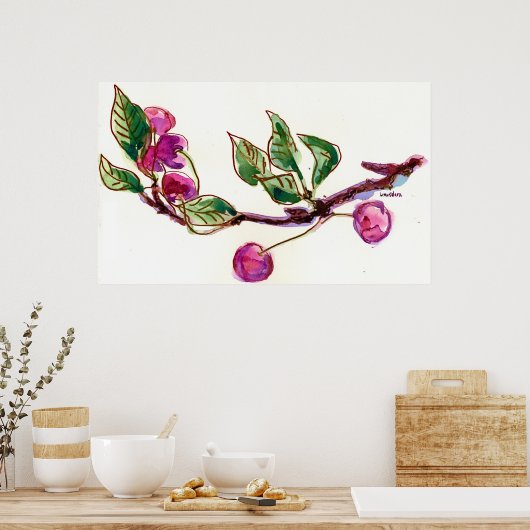 Cherry Branch Poster (Küche)