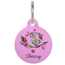 Cherry Branches und Berries Pet ID Tag Haustiermarke