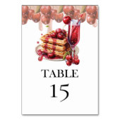 Cherry Brautparty Brunch Tischnummer (Vorderseite)