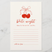 Cherry Brautparty Date Night Card Briefpapier (Vorderseite)