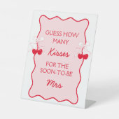 Cherry Brautparty Game Guess Wie viele Kisses Sockelschild (Vorderseite)
