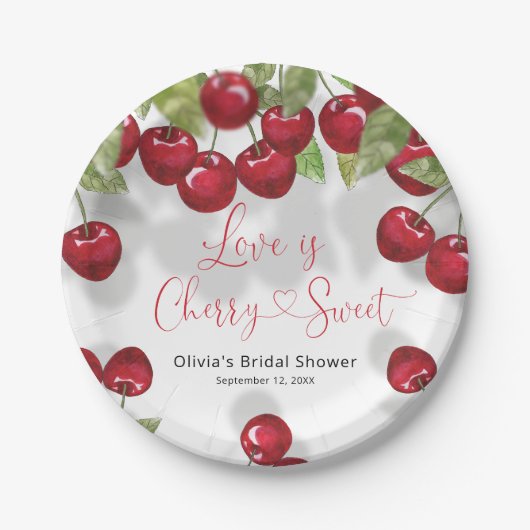 Cherry Brautparty Pappteller (Vorderseite)