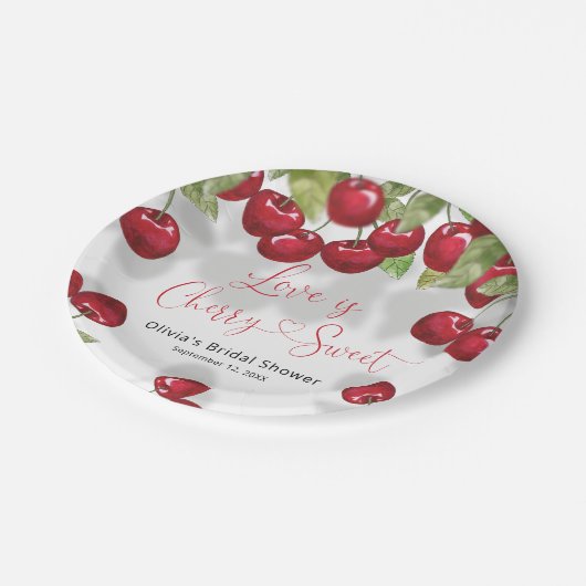 Cherry Brautparty Pappteller (Schrägansicht)