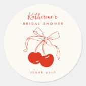 Cherry Brautparty Runder Aufkleber (Vorderseite)