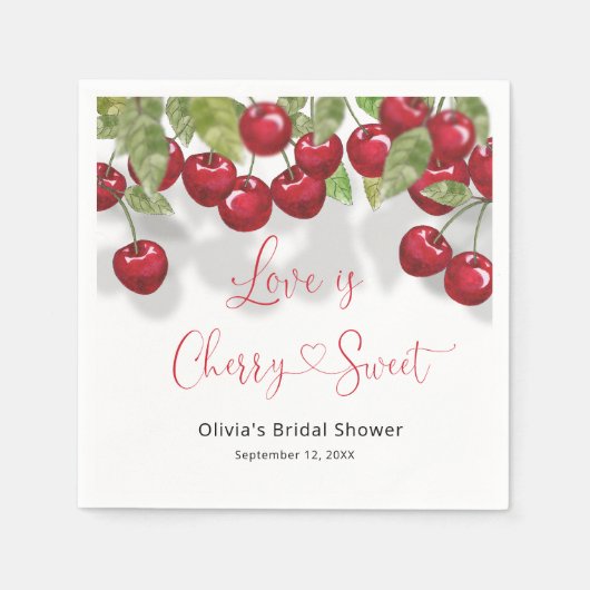 Cherry Brautparty Serviette (Vorderseite)