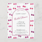 Cherry Bridal Dusche Einladung Postkarte (Vorderseite)