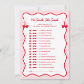 Cherry Bridal Shower He Said She Said Game Card Einladung (Vorderseite)