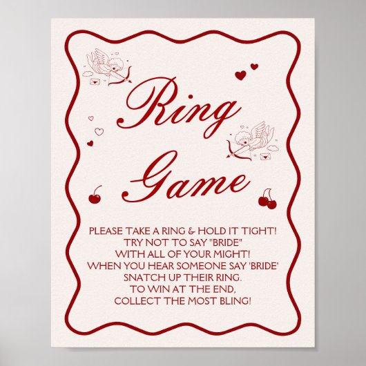 Cherry Bridal Shower Ring Game  Poster (Vorne)