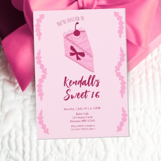Cherry Cake Girls 16 . Geburtstag Geburtstag Einladung